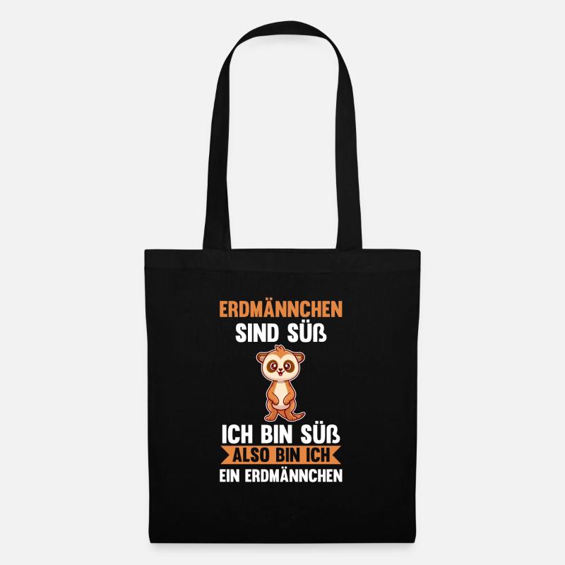 Erdmännchen - Stoffbeutel - Schwarz