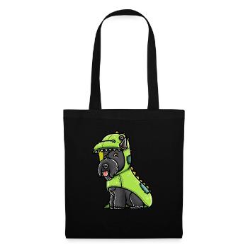 Scottish Terrier Dog in Dinosaur Costume - Tote Bag - black - Front