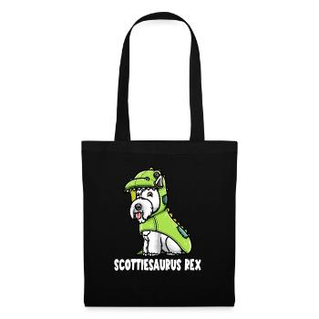 Scottish Terrier Dog in Dinosaur Costume - Tote Bag - black - Front