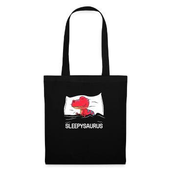 Official Napping Shirt Schlafender Dino - Stoffbeutel - Schwarz - Vorne