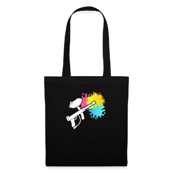 Paintball Gun Silhouette Airsoft Fan Painting - Tote Bag - black - Front