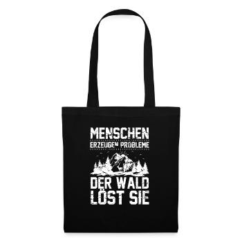 Naturliebhaber Waldspaziergang Outdoor Natur Baum - Stoffbeutel - Schwarz - Vorne