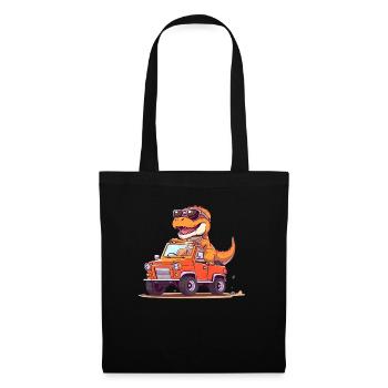 T-Rex conduit un camion monstre - Sac en tissu - noir - Devant