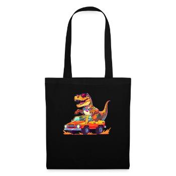 T-Rex conduit un camion monstre - Sac en tissu - noir - Devant