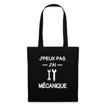 je peux pas j'ai mécanique mécanicien humour - Sac en tissu - noir - Devant