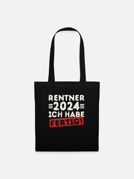 Rentner 2024 Ruhestand Geschenk - Stoffbeutel - Schwarz