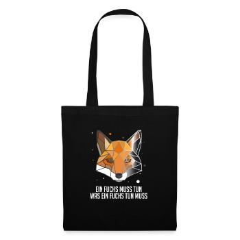 Ein Fuchs muss tun was ein Fuchs tun muss Fuchs - Stoffbeutel - Schwarz - Vorne