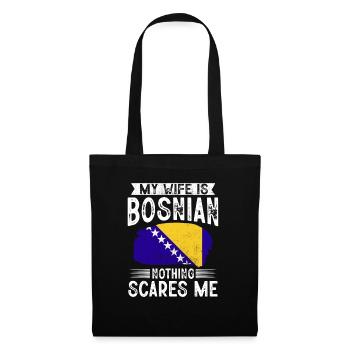 Bosnien und Herzegowina Flagge Bosnien - Stoffbeutel - Schwarz - Vorne