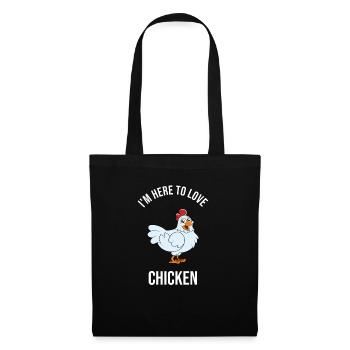 Lustiger Hühner Spruch Huhn - Stoffbeutel - Schwarz - Vorne