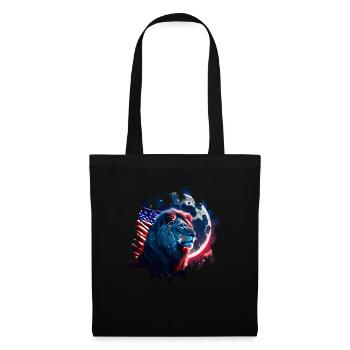 America lion under Moon with American Flag - Tote Bag - black - Front