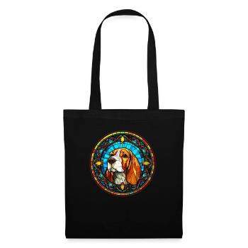 Drôle d’amateur de Beagle avec style artisanal - Stained Gl - Sac en tissu - noir - Devant
