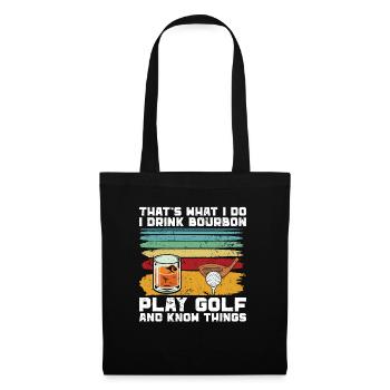 Bourbon & Golf Whikey Golfspieler Golfer - Tote Bag - black - Front