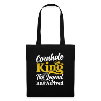 Cornhole King La légende est arrivée Lancer de sac de haricots - Sac en tissu - noir - Devant