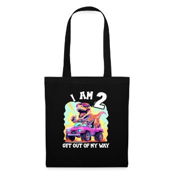 T-Rex Drives Monster Truck I'm 2nd Birthday - Tote Bag - black - Front