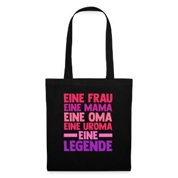 Mutter Mama Oma Uroma - Stoffbeutel - Schwarz - Vorne