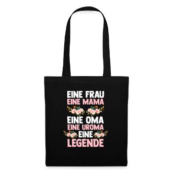 Mutter Mama Oma Uroma - Stoffbeutel - Schwarz - Vorne