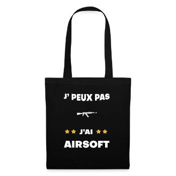 je peux pas j'ai airsoft cadeau joueur - Sac en tissu - noir - Devant