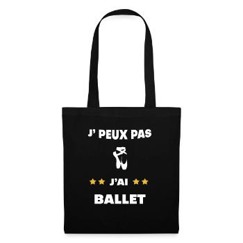 je peux pas j'ai ballet cadeau danseur - Sac en tissu - noir - Devant