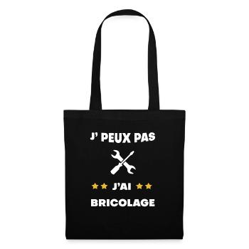 je peux pas j'ai bricolage cadeau bricoleur - Sac en tissu - noir - Devant