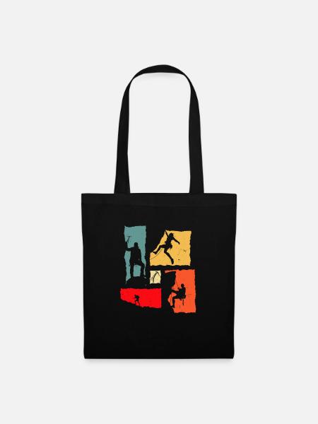 Climber Retro Climbing - Stoffbeutel - Schwarz