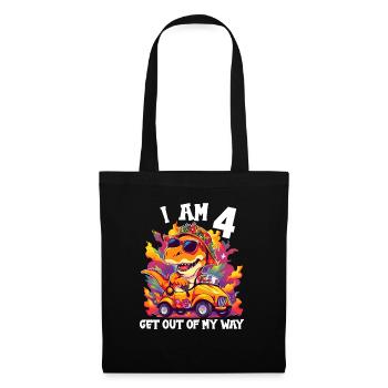 T-Rex Drives Monster Truck I'm 4th Birthday - Tote Bag - black - Front
