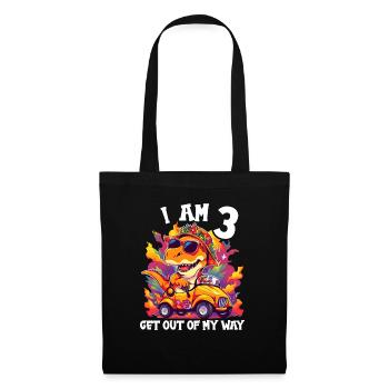 T-Rex Drives Monster Truck I'm 3rd Birthday - Tote Bag - black - Front