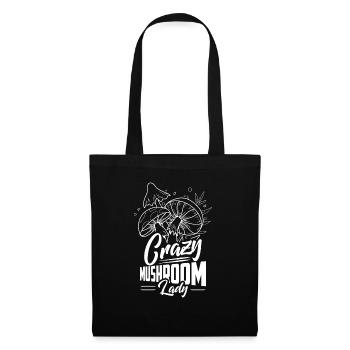 Crazy Mushroom Lady Mycologue Champignon - Sac en tissu - noir - Devant