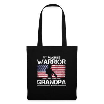 Fier grand-père américain Mon guerrier préféré appelle M - Sac en tissu - noir - Devant