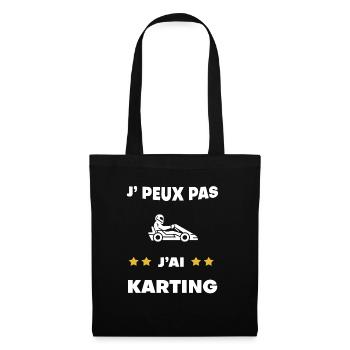 je peux pas j'ai karting cadeau pilote - Sac en tissu - noir - Devant