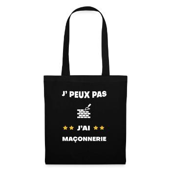 je peux pas j'ai maçonnerie cadeau maçon - Sac en tissu - noir - Devant