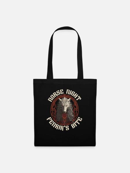 Fenrir Wolf Wikinger Nordische Nordmänner Odins Wolf - Stoffbeutel - Schwarz