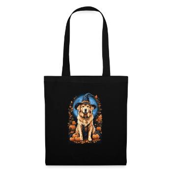 Golden Retriever with Witch Hat Halloween Golden - Tote Bag - black - Front