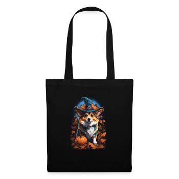 Corgi Witch Halloween Corgi - Tote Bag - black - Front