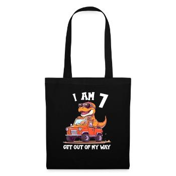 T-Rex conduit un camion monstre J’ai 7e anniversaire - Sac en tissu - noir - Devant