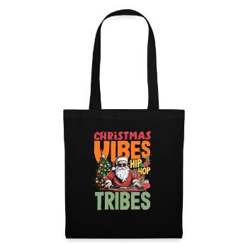 Christmas vibes hip-hop tribes DJ Xmas Hip Hop - Stoffbeutel - Schwarz - Vorne