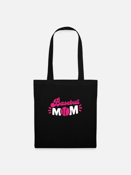 Baseball Mutter Baseball Mom - Stoffbeutel - Schwarz