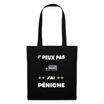je peux pas j'ai péniche cadeau batelier - Sac en tissu - noir - Devant