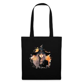 Cooles Halloween -Kostüm - Gruselige Hexe - Stoffbeutel - Schwarz - Vorne