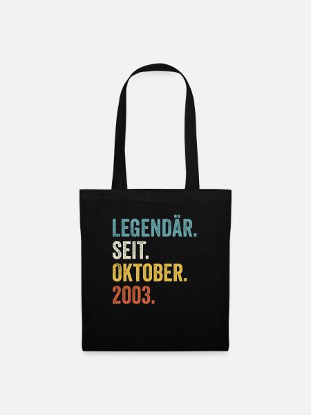 20. Geburtstag 20 Jahre Legendär Seit Oktober 2003 - Stoffbeutel - Schwarz