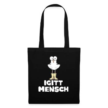 Möwe Sprüche norddeutsch Urlaub Geschenk - Stoffbeutel - Schwarz - Vorne