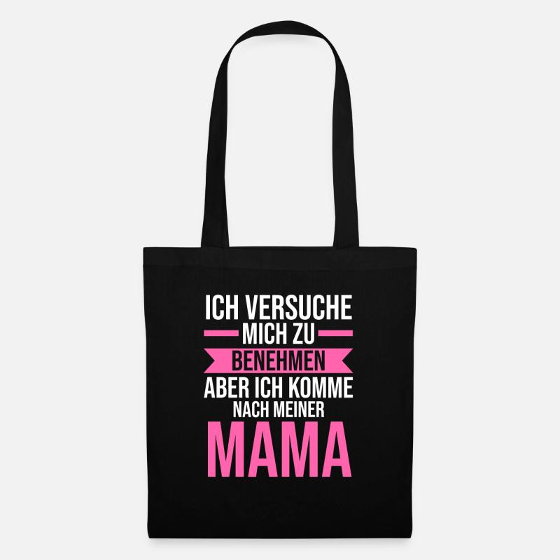 Mutter Sohn Tochter Mama - Stoffbeutel - Schwarz