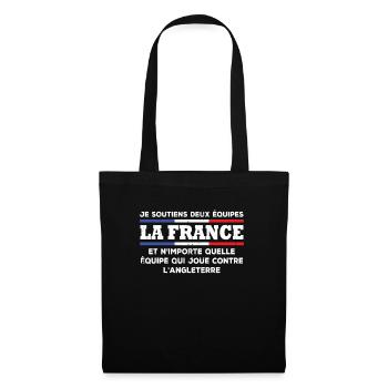 Je soutiens deux équipes la France ... - Sac en tissu - noir - Devant