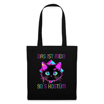 90er Motto Party Das ist mein 90er Kostüm - Stoffbeutel - Schwarz - Vorne