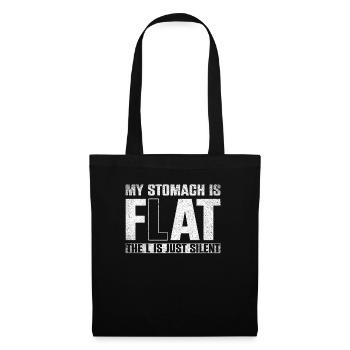 Mon ventre est plat Le L est juste silencieux - Sac en tissu - noir - Devant
