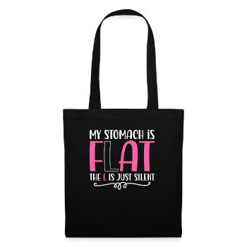 Mon ventre est plat Le L est juste silencieux - Sac en tissu - noir - Devant
