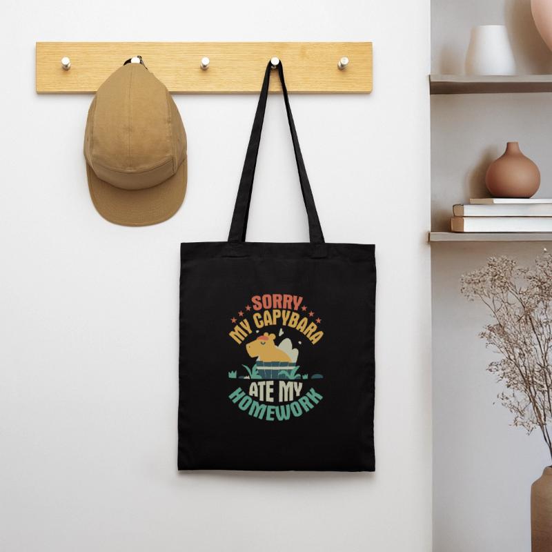 Désolé, mon capybara a mangé mes devoirs Capibara propriétaire Sac en tissu