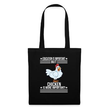 Lustiger Hühner Spruch Huhn - Stoffbeutel - Schwarz - Vorne