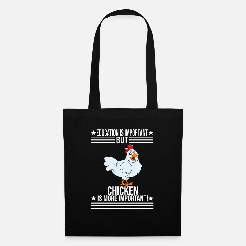 Lustiger Hühner Spruch Huhn - Stoffbeutel - Schwarz