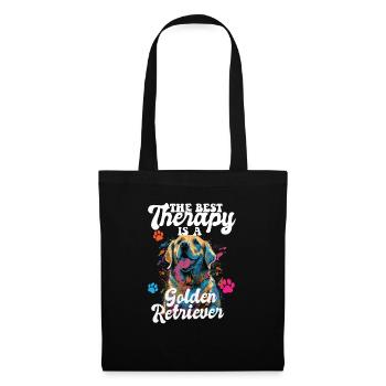 The Best Therapy Is A Golden Retriever Dog Mom - Stoffbeutel - Schwarz - Vorne