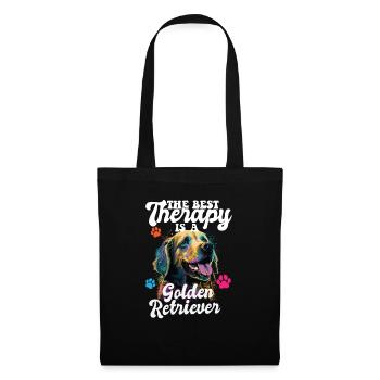 The Best Therapy Is A Golden Retriever Dog Mom - Tote Bag - black - Front